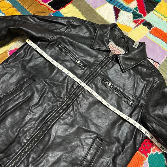 Levi’s Genuine Black Leather Full Zip Jacket Medium - Picture 6 of 7